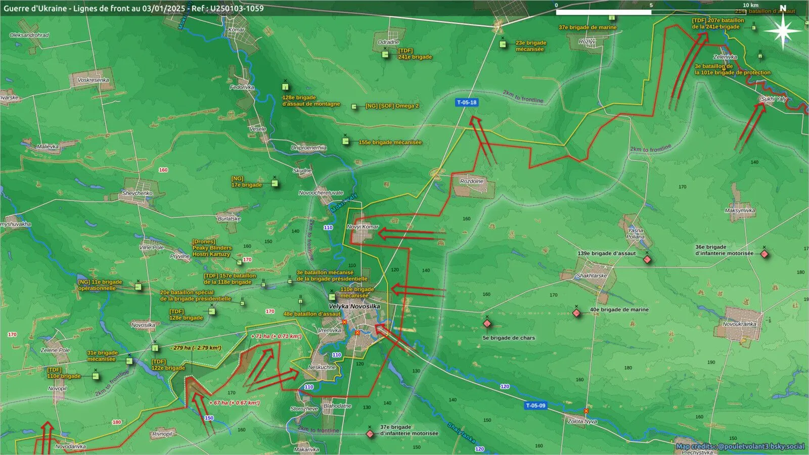 Carte Velyka Novosilka par Poulet Volant