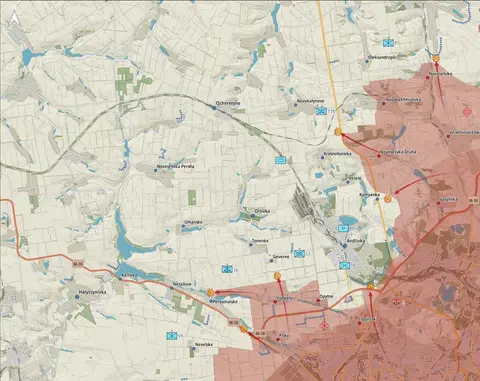 Carte du front autour d'Avdiivka, assauts russes au sud et au nord de la ville