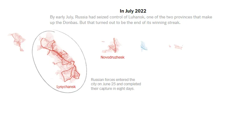 Juillet 2022, chute de Lyssytchansk, dernier grand succès russe