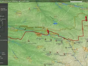 Carte du secteur de Vuhledar au 15 avril 2023