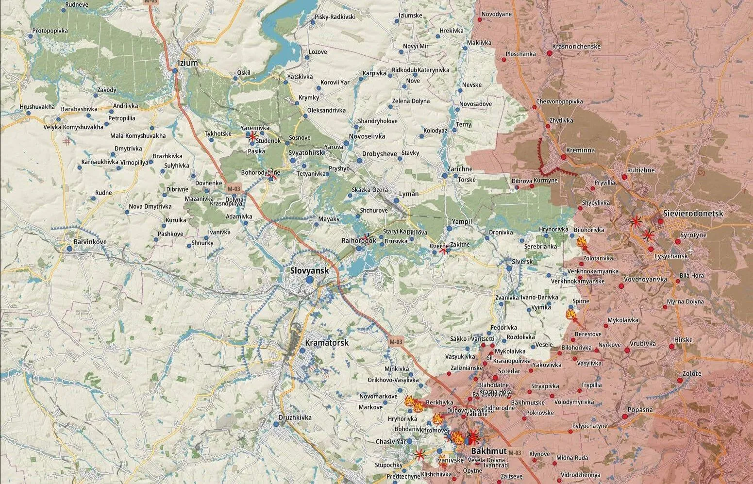 - Siversk : Attaques russes repoussées sur Bilohorivka et Spirne. L’armée russe Bilohorivka, Verkhnokamyanske et Spirne