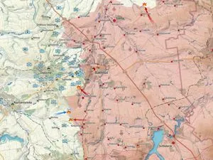 Carte des abords de Bakhmout, de Tchassiv Yar aux faubourgs contestés