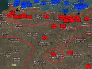 Carte de l’axe d’Orikhiv vers Tokmak et des lignes de défense russes