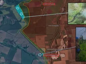 Vue satellite des avancées ukrainiennes au sud de Bakhmout, vers Kurdioumivka