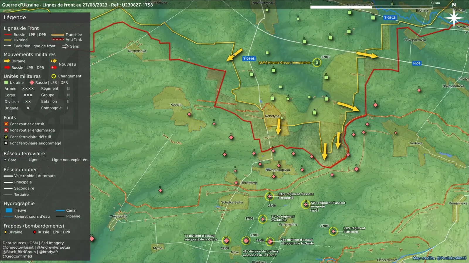 Cartes de Poulet Volant et ISW.